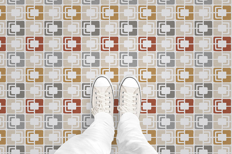 Retro Rectangles Museum LA (P1677) Custom Printed Vinyl Flooring Design