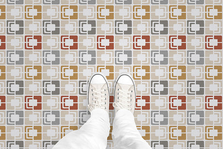 Retro Rectangles Museum LA (P1677) Custom Printed Vinyl Flooring Design