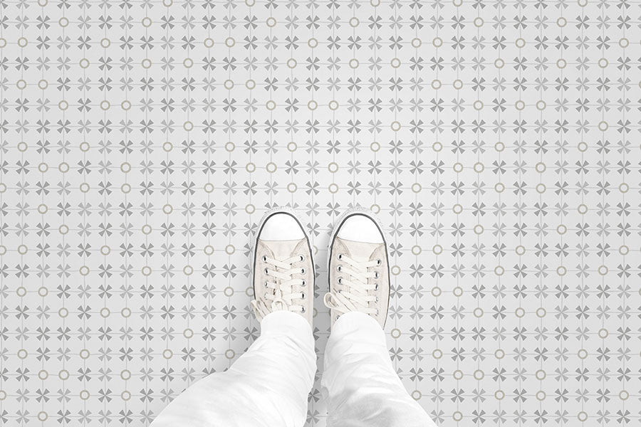 Plaid with Circles (P283) Custom Printed Vinyl Flooring Design
