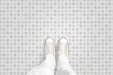 Plaid with Circles (P283) Custom Printed Vinyl Flooring Design