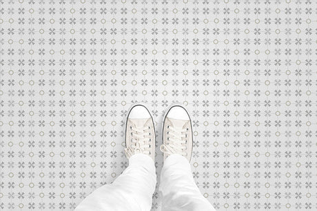 Plaid with Circles (P283) Custom Printed Vinyl Flooring Design