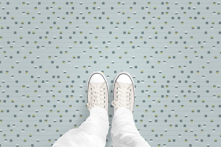 Stitched Stripe with Squares (P319) Custom Printed Vinyl Flooring Design