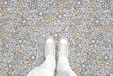 Floral Lace with Leaves (P389) Custom Printed Vinyl Flooring Design
