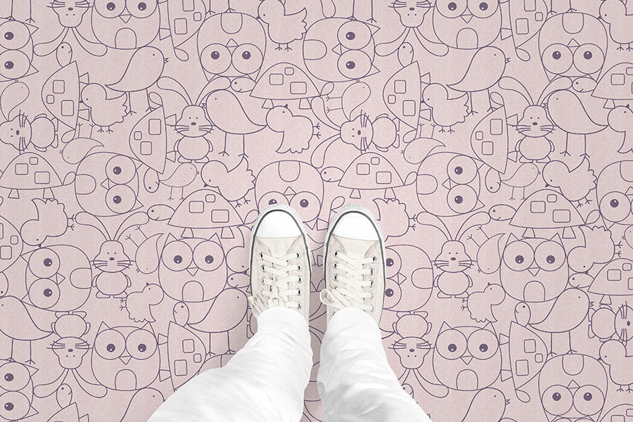Cute Critters (P394) Custom Printed Vinyl Flooring Design