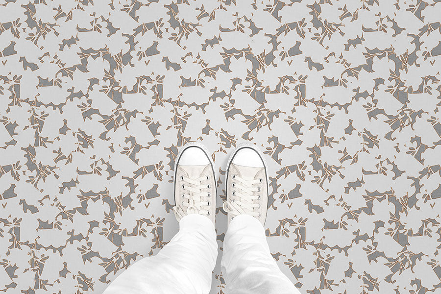 Modern Floral Outline (P40) Custom Printed Vinyl Flooring Design