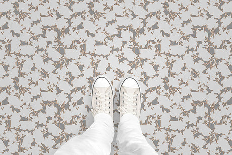 Modern Floral Outline (P40) Custom Printed Vinyl Flooring Design