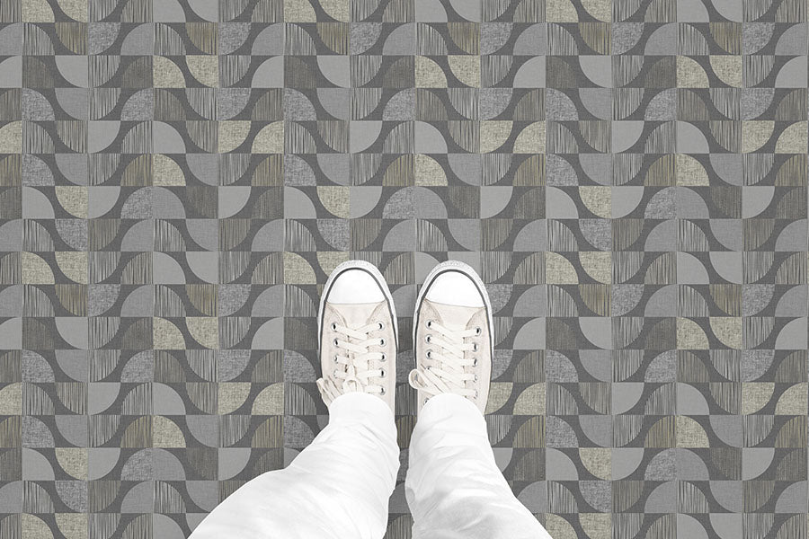 Geometric Semi Circles (P569) Custom Printed Vinyl Flooring Design