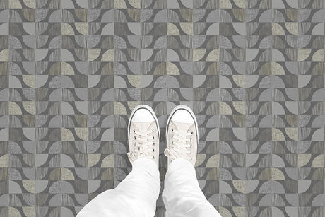 Geometric Semi Circles (P569) Custom Printed Vinyl Flooring Design