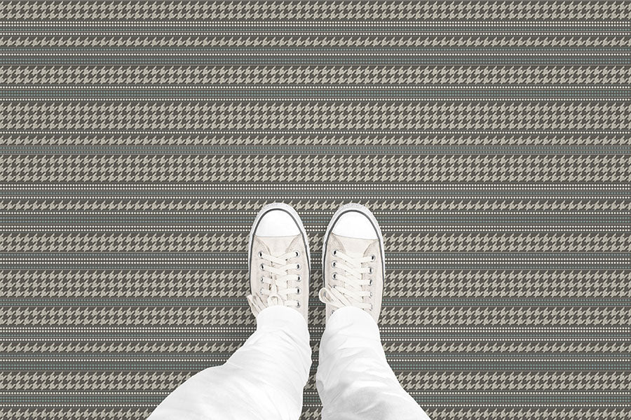 Houndstooth Stripe (P933) Custom Printed Vinyl Flooring Design