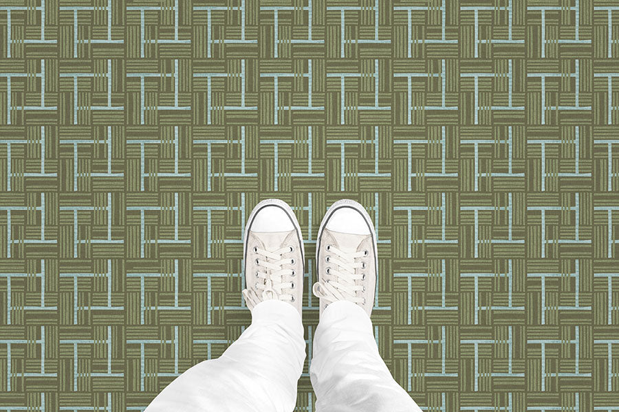 Overlapping Plaid (P958) Custom Printed Vinyl Flooring Design