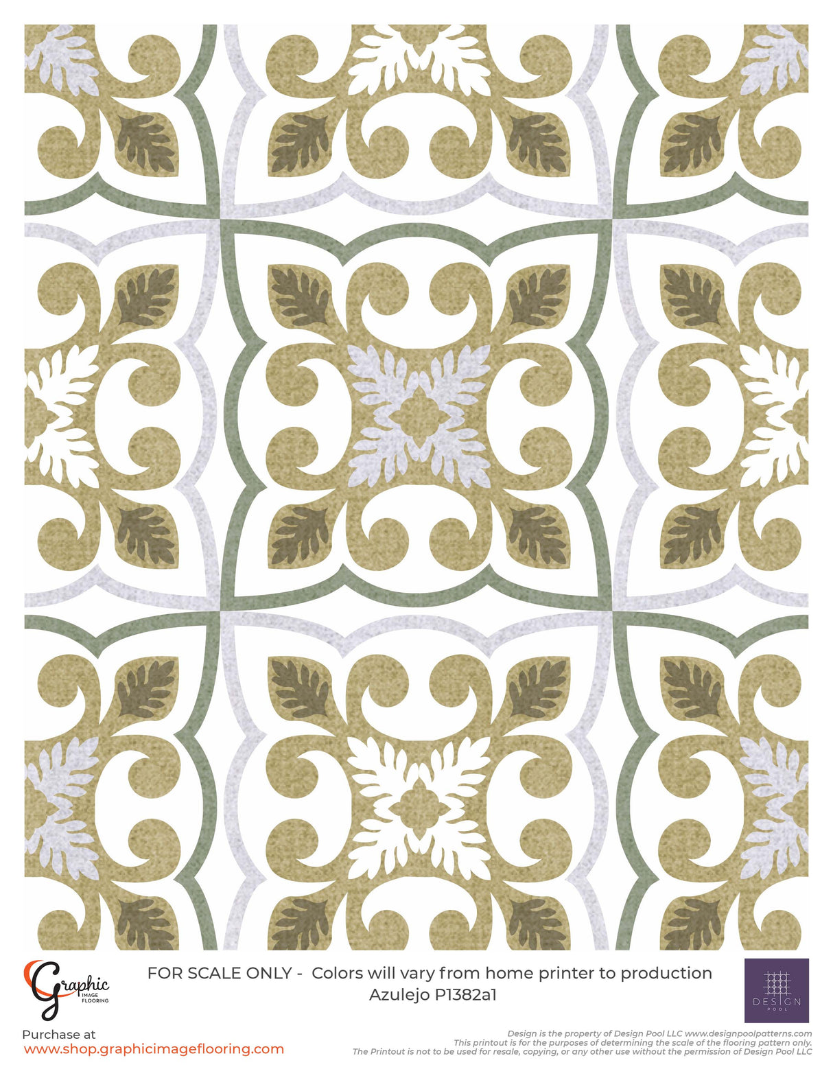Azulejo (P1382) Custom Printed Vinyl Flooring Design