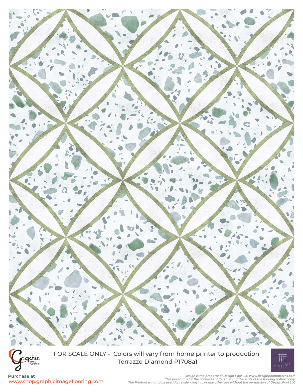 Terrazzo Diamond (P1708) Custom Printed Vinyl Flooring Design